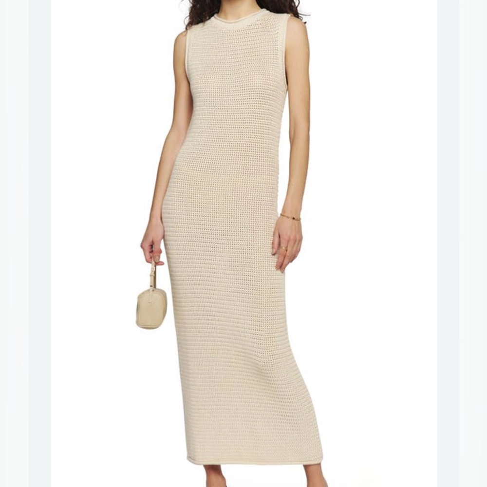 SHEIN Sleeveless Cream Knit Maxi Dress